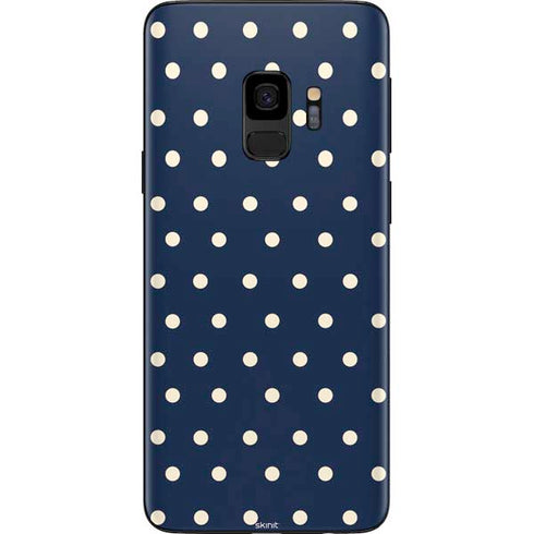 Blue and Cream Polka Dots Galaxy S9 Skin